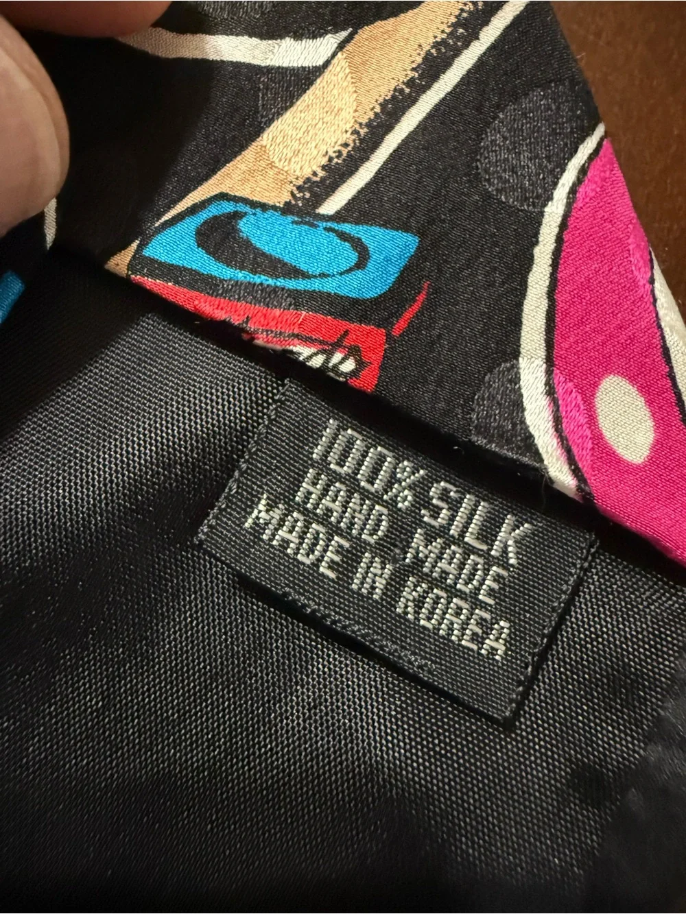 Addiction Silk Tie with Black Base and Bright Pool-Game Motif